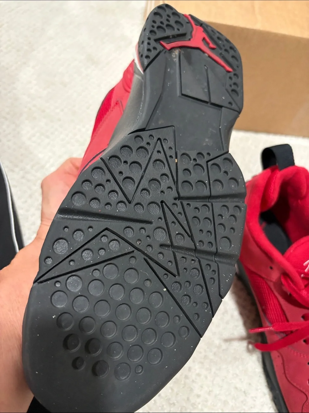 Jordan Men’s Red and Black Retro Basketball Sneakers SZ 11